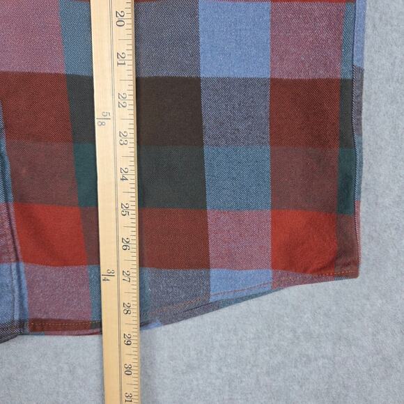 Eddie Bauer Mens Large Red Green Blue Slim Fit Plaid Flannel - Picture 9 of 10